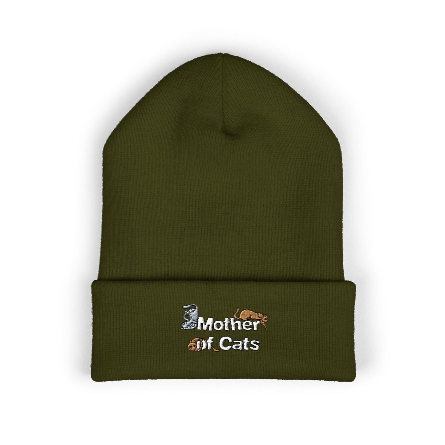 Mother of Cats Embroidered Beanie