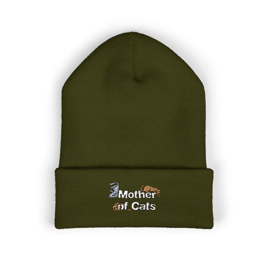 Mother of Cats Embroidered Beanie