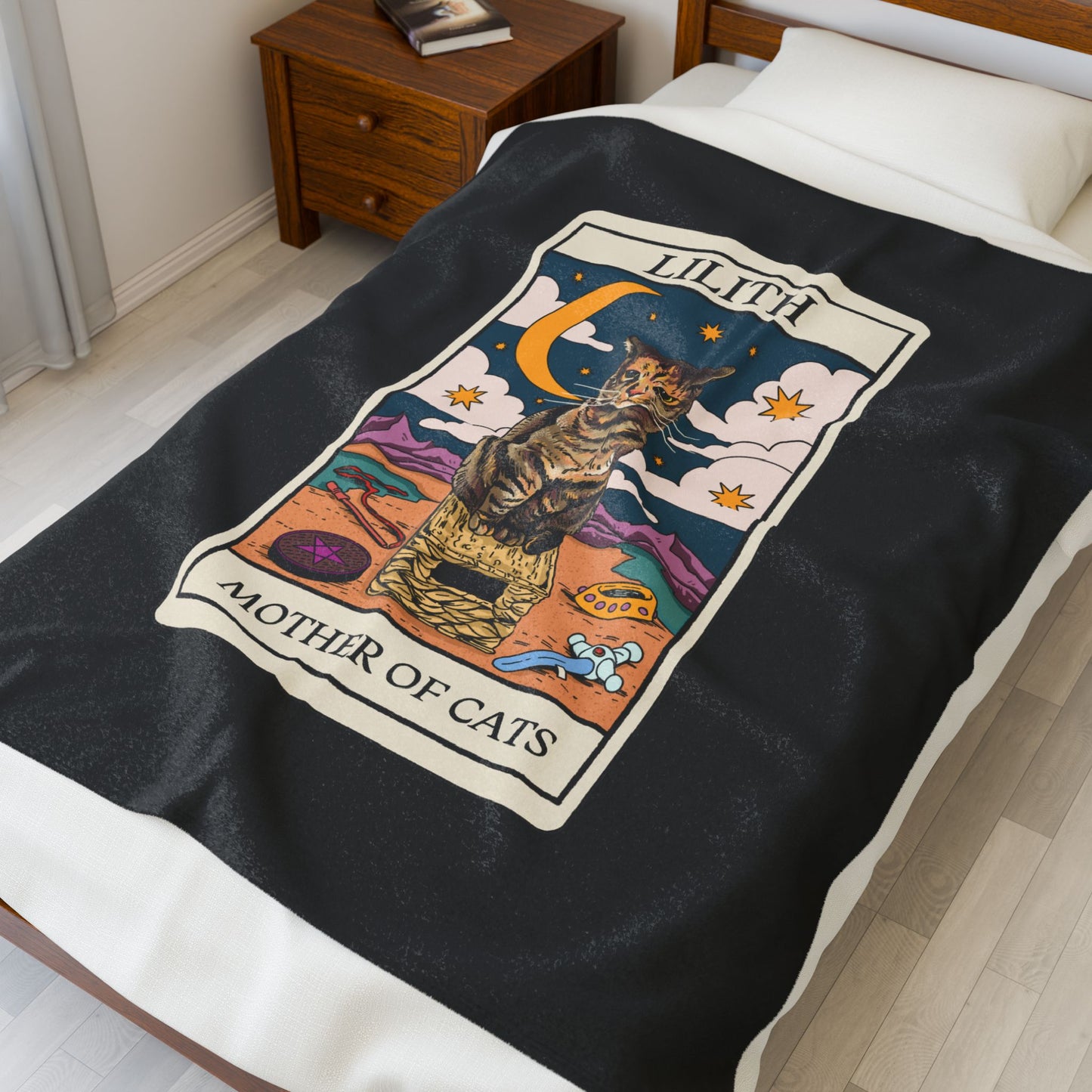 Lilith Tarot Velveteen Plush Blanket